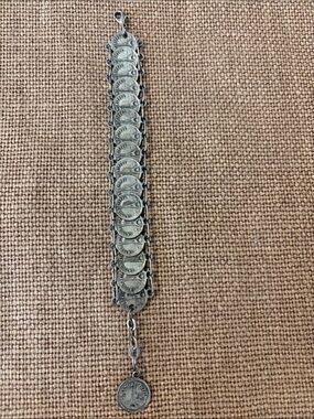 Silver-Tone Paris Coin Bracelet